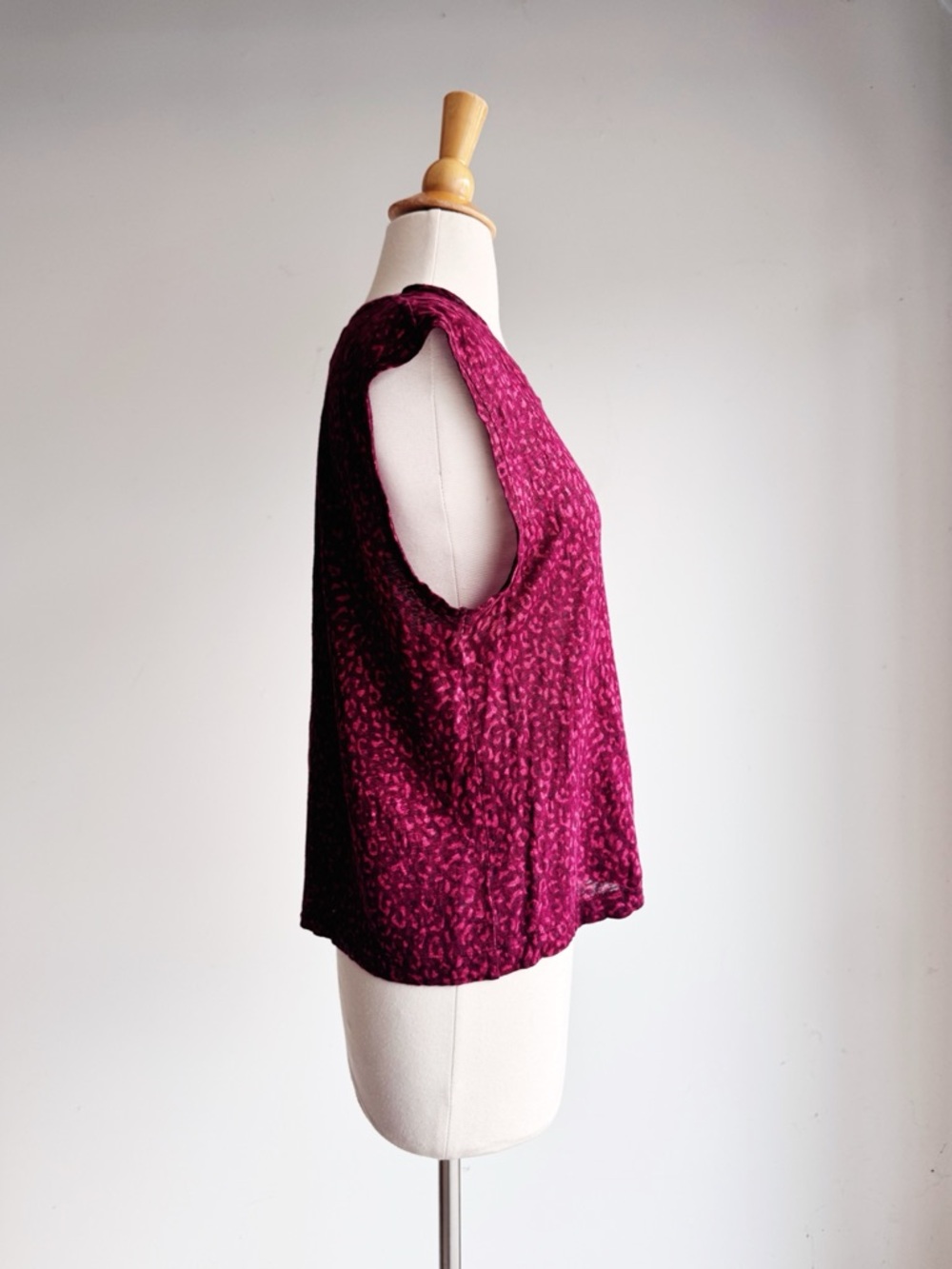 Current/Elliott The Jax Red Leopard Print Linen Tee Size 2 (M) - Picture 4 of 7